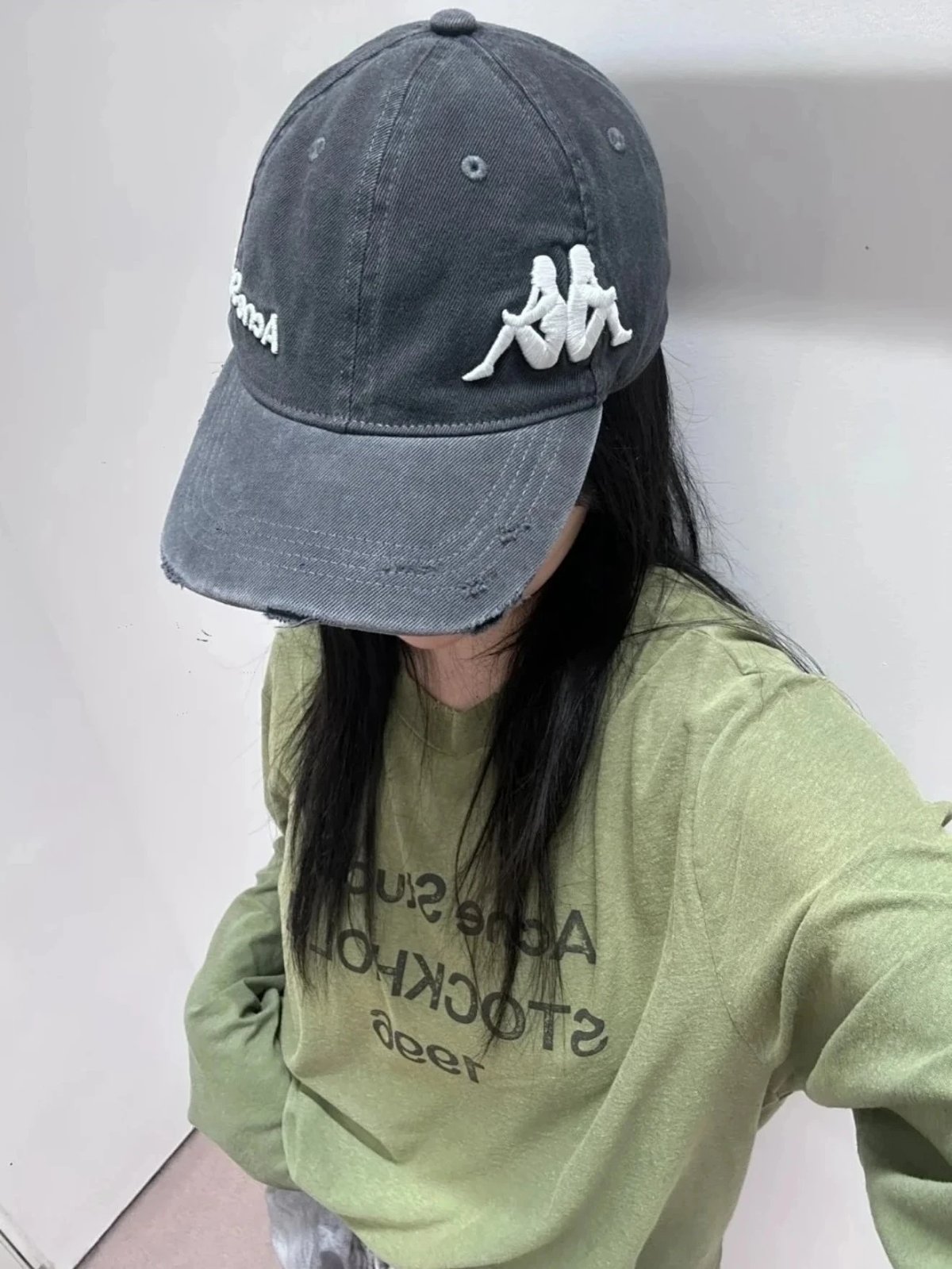 Collab Original Design Baseball Cap, Washed Black-Gray