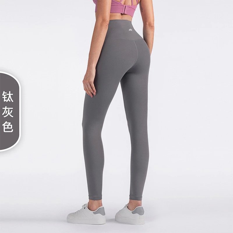 Alo Yoga Trousers High-Waisted Leggings — Titanium gray