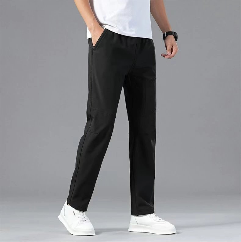 Black Casual Straight-Leg Pant