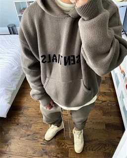 thumbnail for 【Trendy new products】FOG 5 colors are highly recommended! Heavy FOG double-line essentials chest letter long-sleeved hooded sweater sweater!