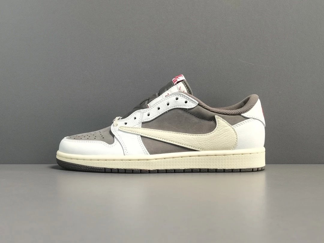 White/Brown Reverse Swoosh Low