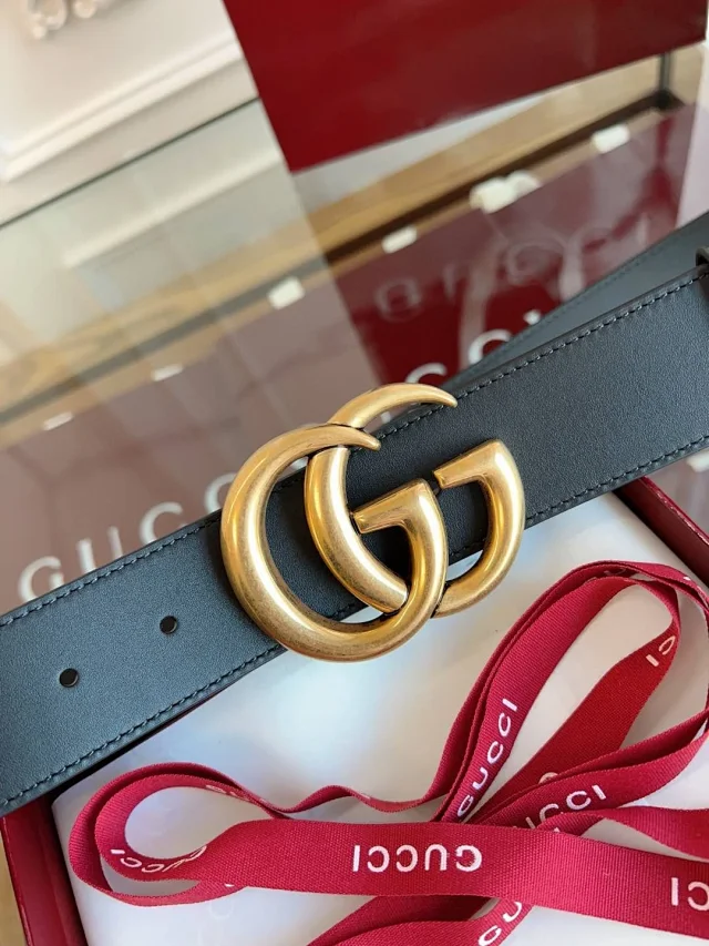 Gucci Belts Leather belt with Double G buckle product detail image 23