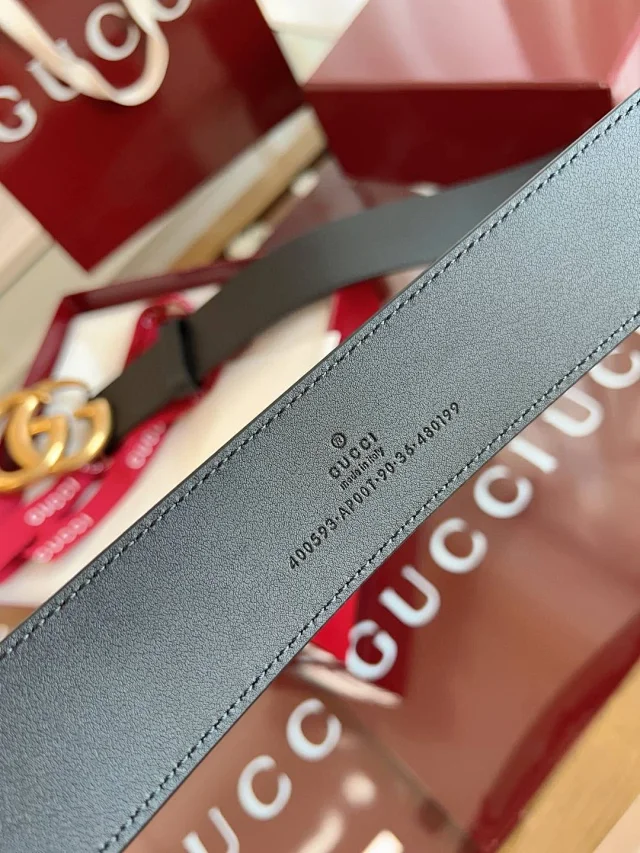 Gucci Belts Leather belt with Double G buckle product detail image 26
