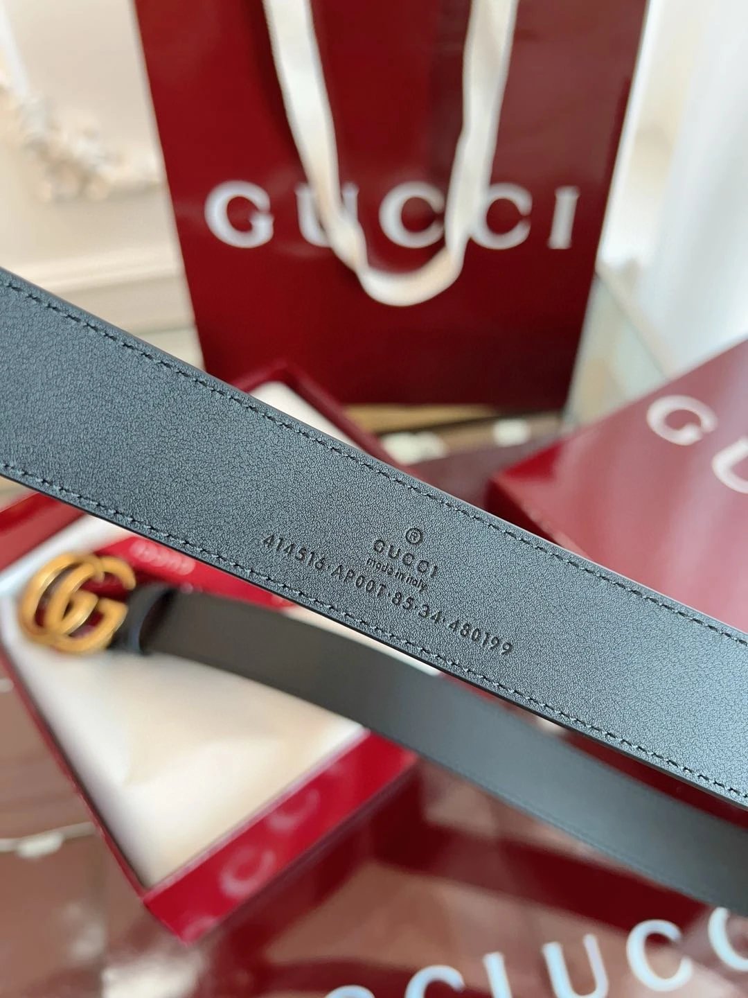 Gucci Belts Leather belt with Double G buckle image 5