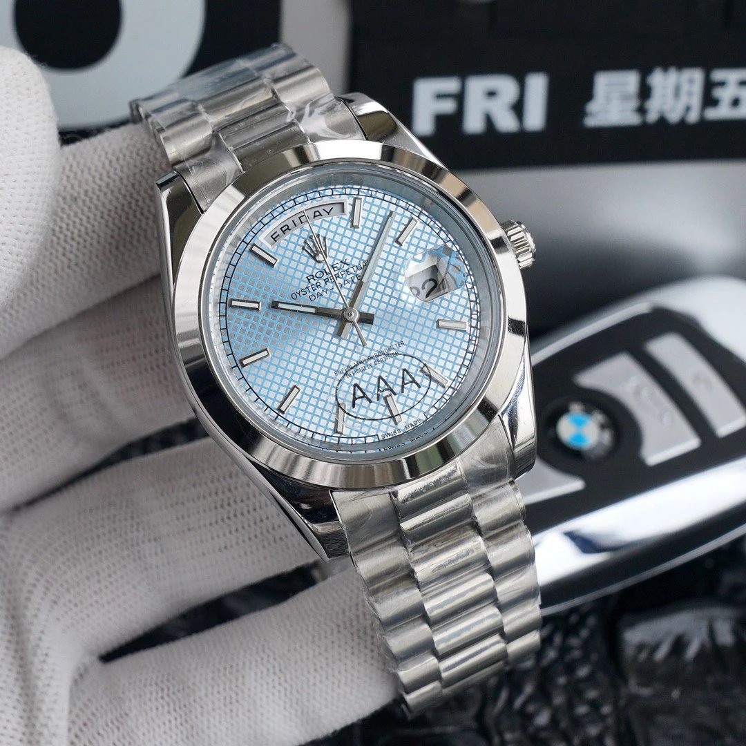 Silver and Blue Grid Silver Plate