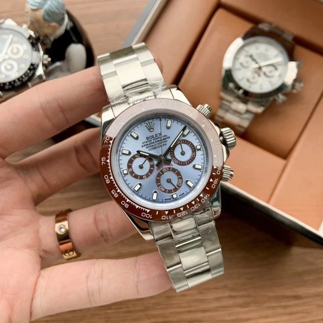 Silver Brown Circle Ice Blue Plate