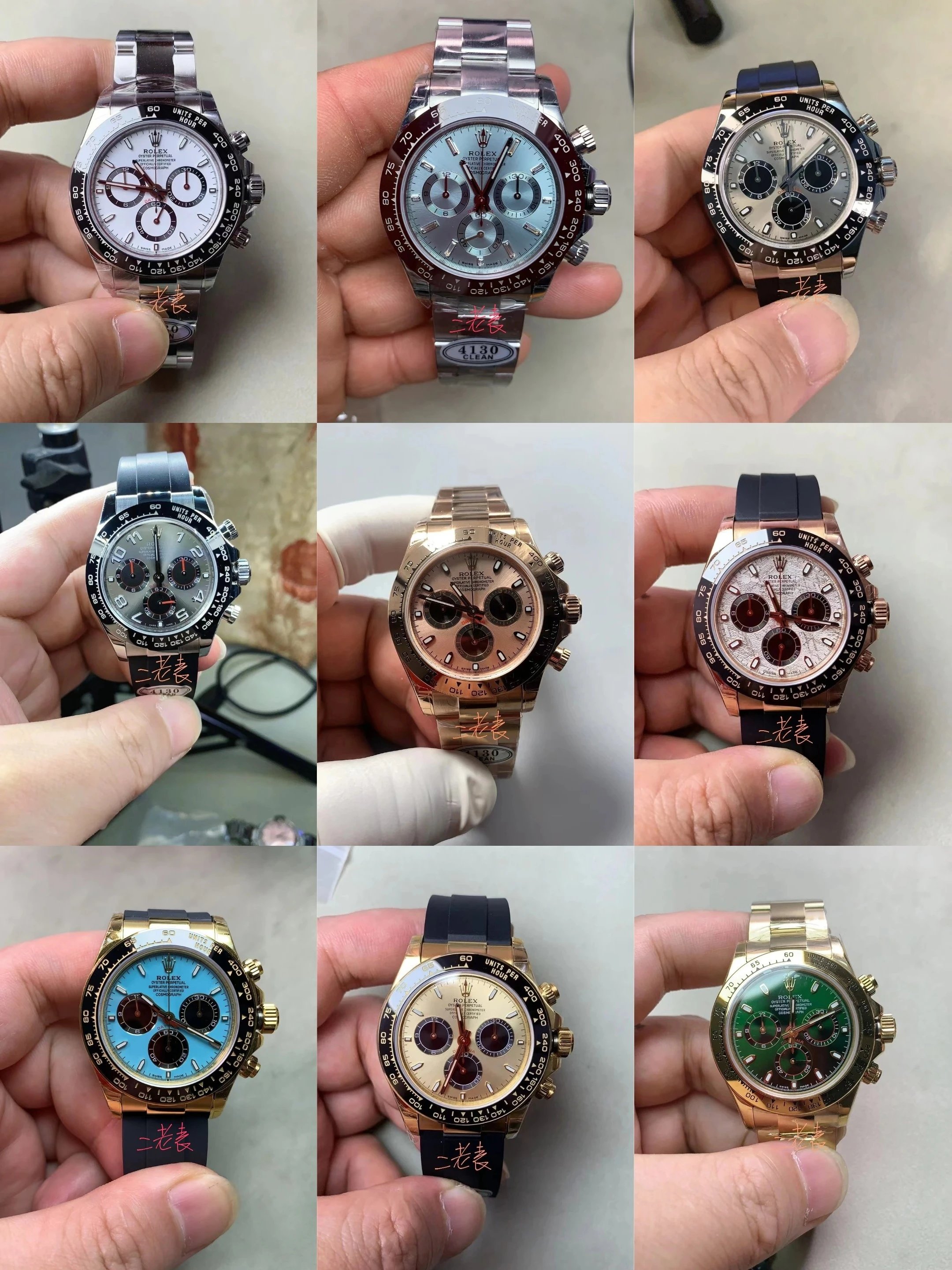Multiple Color Options, Identical Functions, Same Thickness, Same Adjustment Method, Dandong 4130 Movement, Rubber Strap, Steel Strap Watch, Rolex, Chronograph Mechanical Watch, Fully Automatic Mechanical Watch, 40mm Men's Watch, Men's Wristwatch, Men's Watch, Cosmograph Daytona Series, Daytona Series