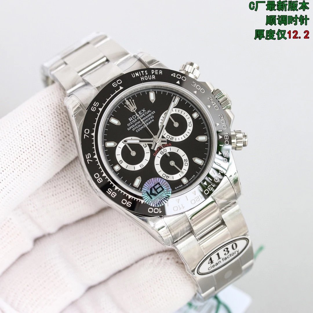 Silver Case Black Dial · Stick Indices · Steel Strap