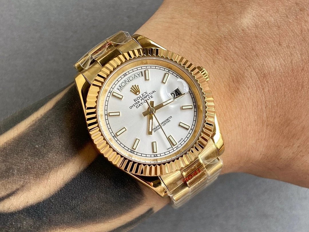 Striped T-shaped full gold silver plate