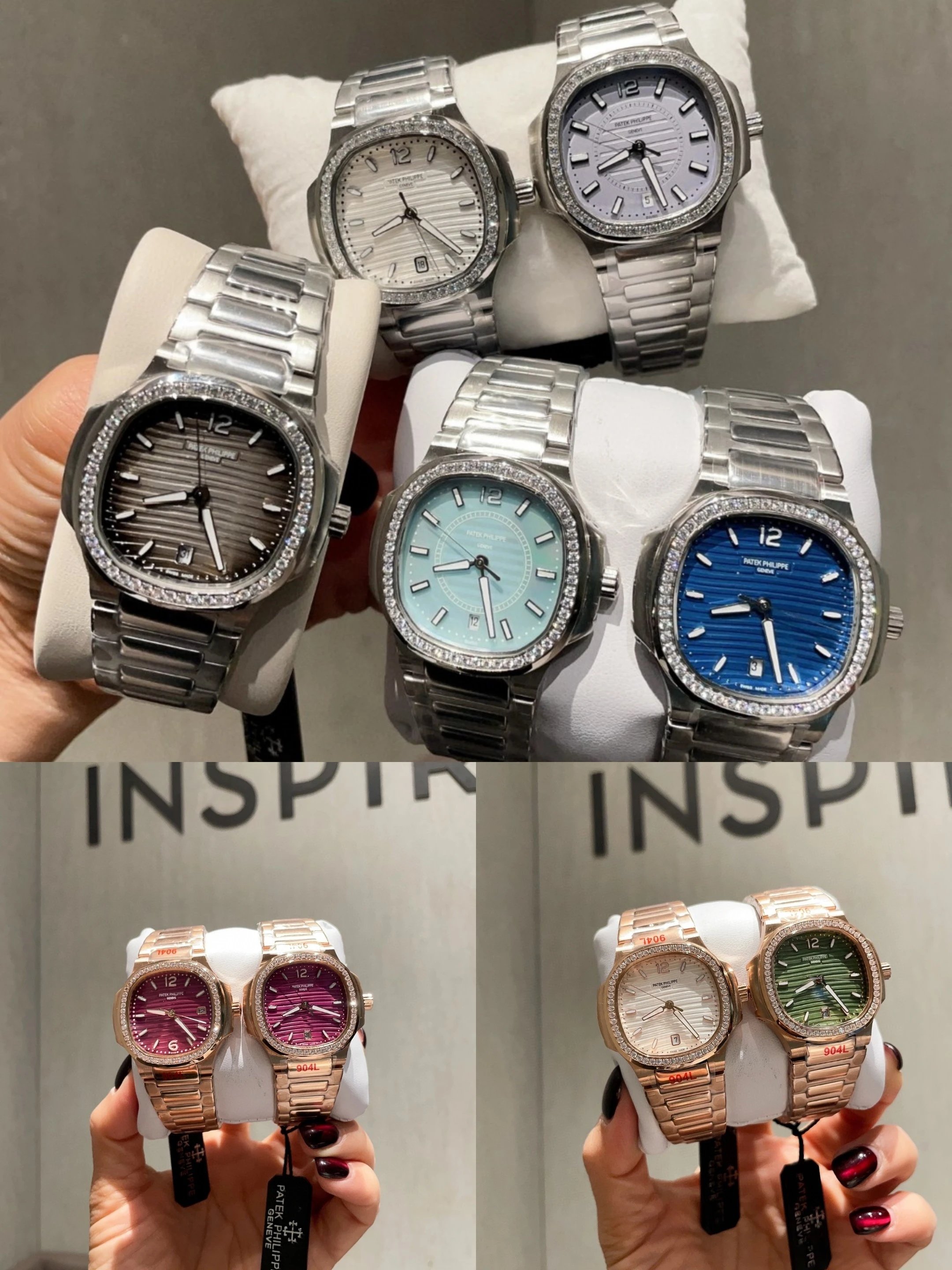 Looks Even Better in Person | Multiple Colorways | Diamond-Set Bezel | Swiss Quartz Movement | Steel Bracelet Watch | Patek Philippe | 3-Hand Quartz Watch | Single Date Quartz Watch | 35mm Women's Watch | Ladies Wristwatch | Women's Watch | Nautilus 7118 Series | Sport Elegance Collection