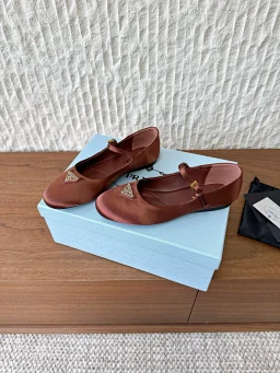 thumbnail for Prad*25ss Fall/Winter New Flat Shoes Mary Jane Ballerinas Fashionable Flats