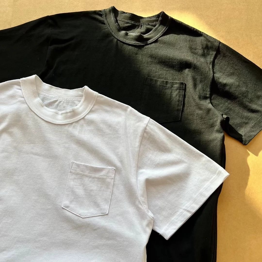 Unisex White and Black Pocket T-Shirts