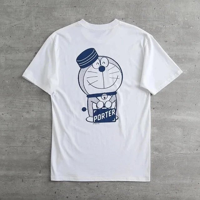 White Doraemon Graphic T-Shirt
