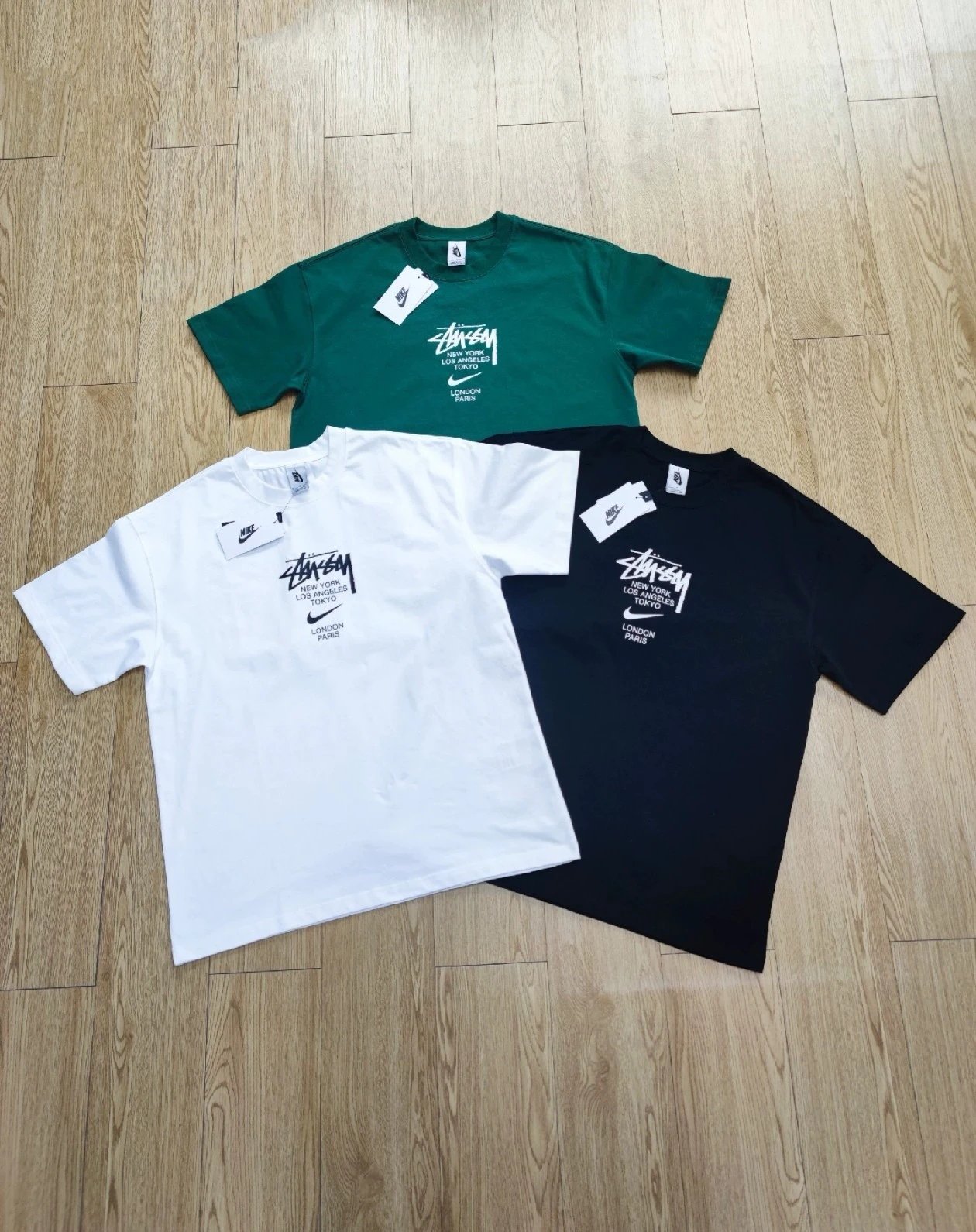 NIKE x Stussy letter printed round neck short sleeved T-shirt D3343 DD3343
