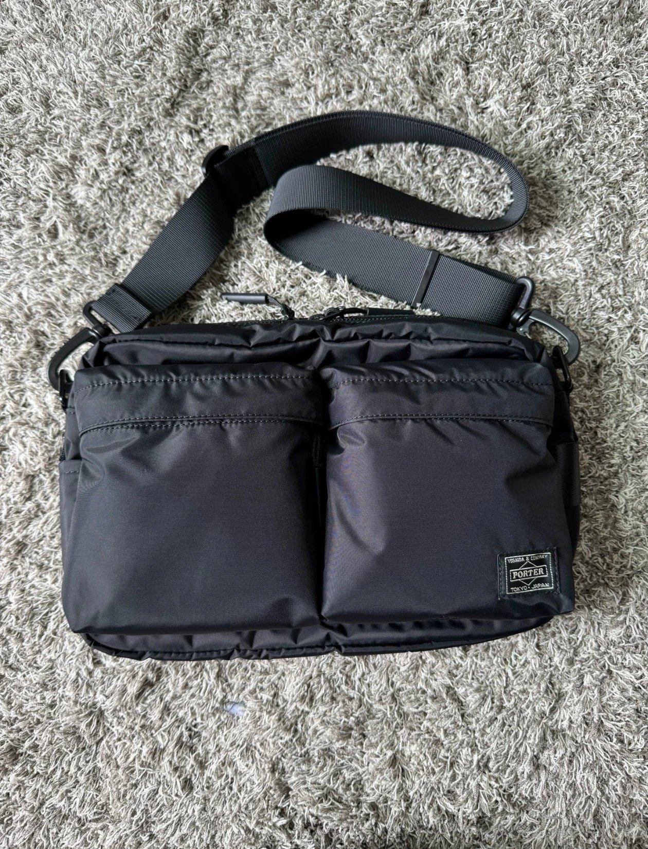 Porter Black Nylon Shoulder Bag