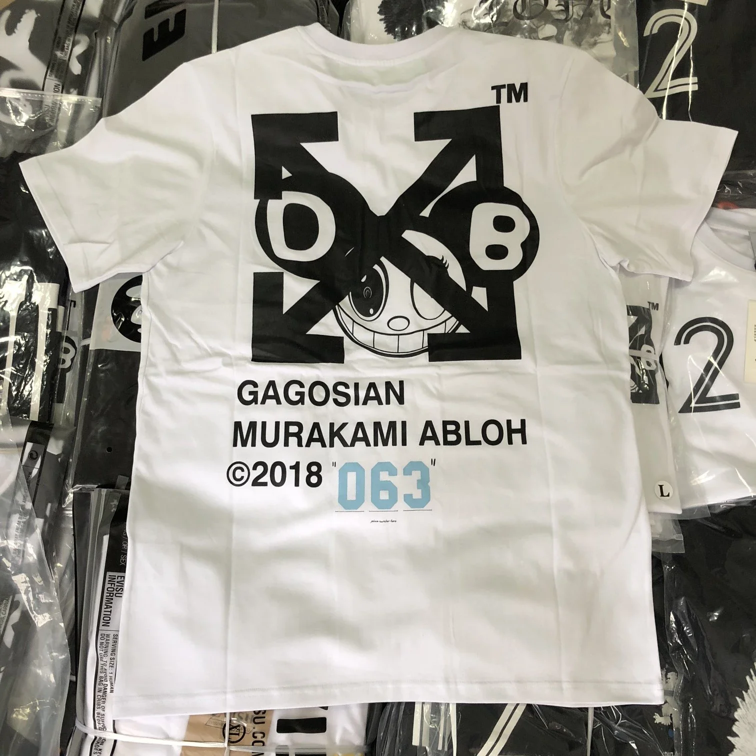 OFF WHITE C/O VIRGIL ABLOH村上隆OW 联名008卡通短袖T恤TEE