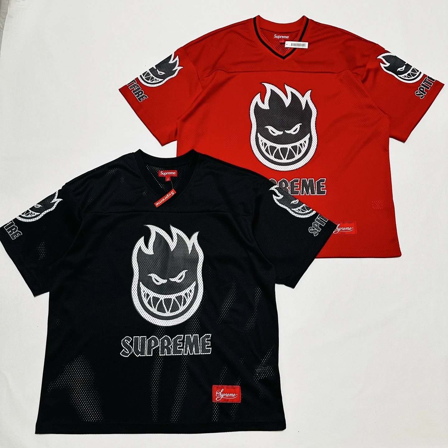 Supreme 26SS Spitfire Football Jersey小火人联名网眼短袖球衣