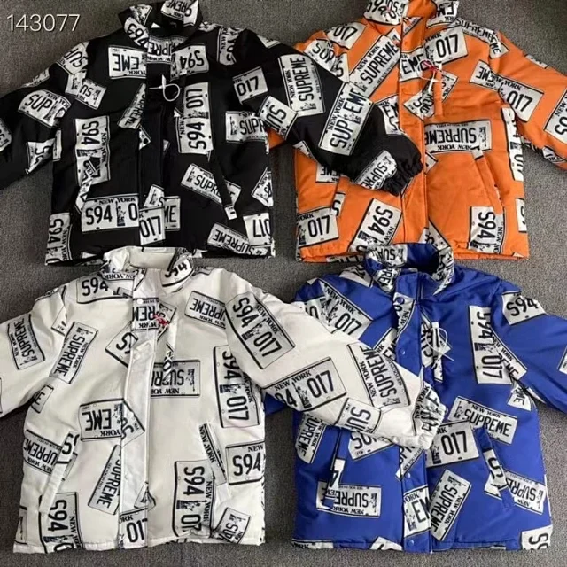 Supreme 17AW license plate puffy jacket 车牌羽绒服夹克