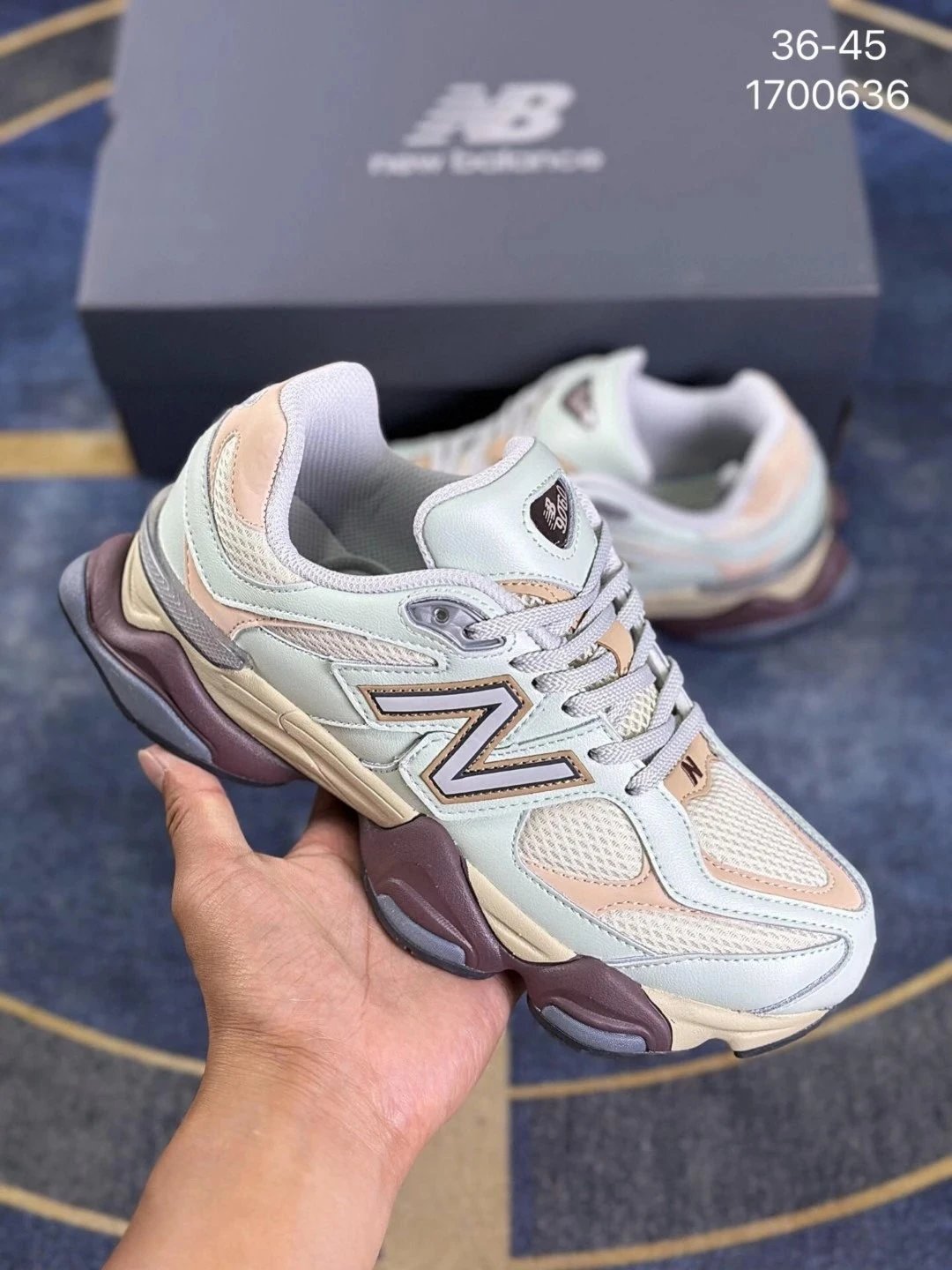 New Balance 9060 Pastel Sage Multicolor Sneakers Chunky Sneakers