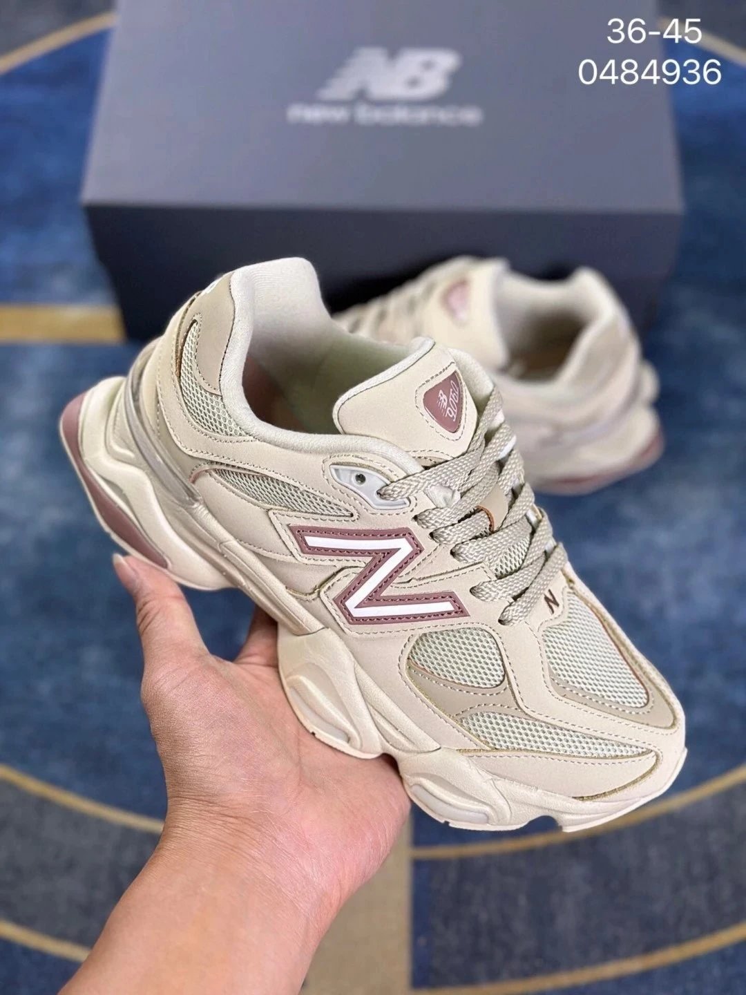 New Balance 9060 Beige Pink Chunky Sneakers