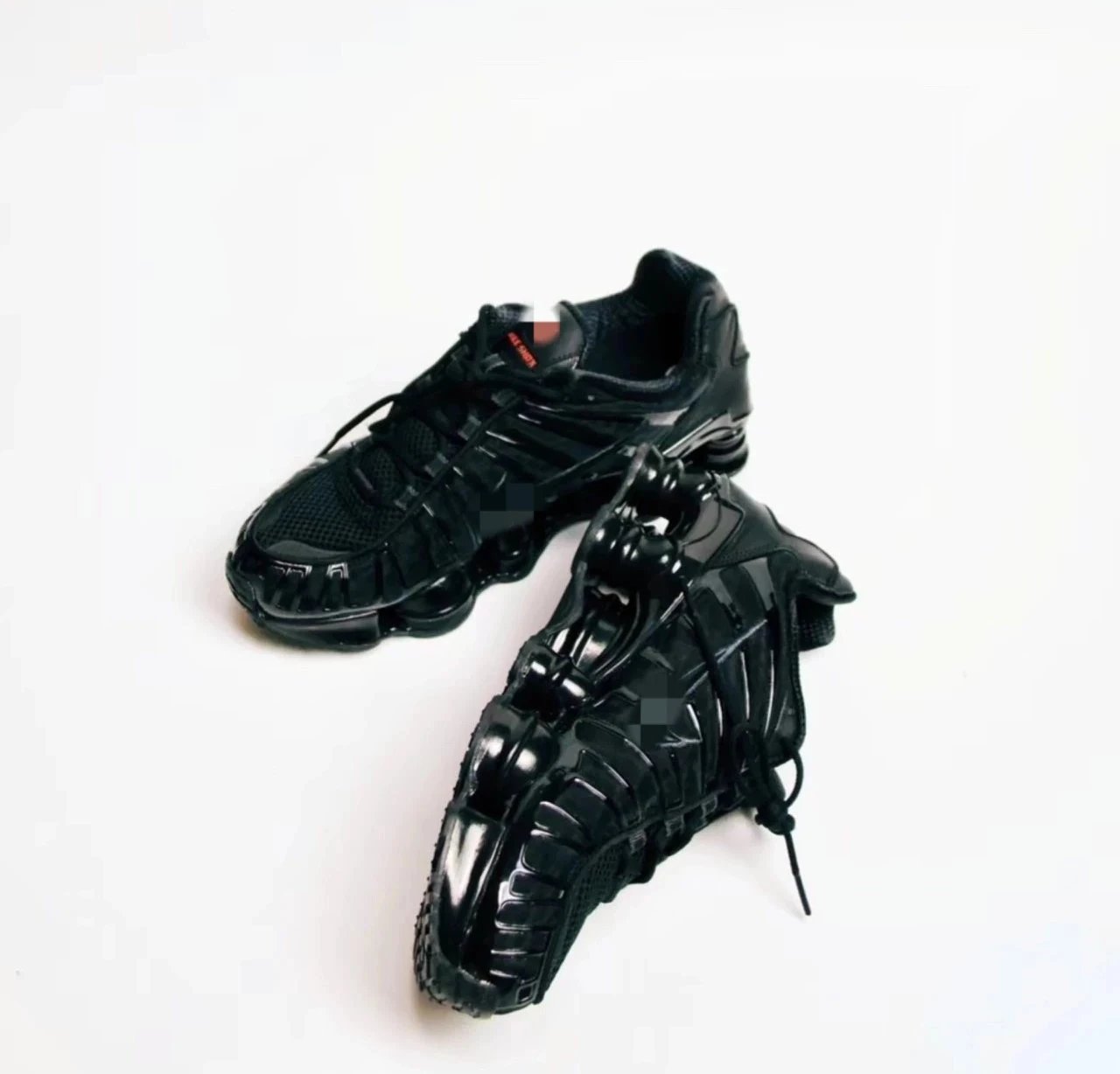 【 LT 】 Shox TL air column comfortable, versatile, shock-absorbing, anti slip, wear-resistant low top running shoes for men and women, black BV1127-001