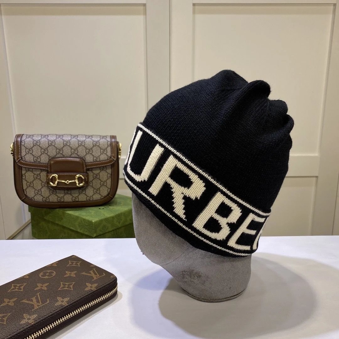 Fendi FF Logo Knit Beanie Navy and White - 3