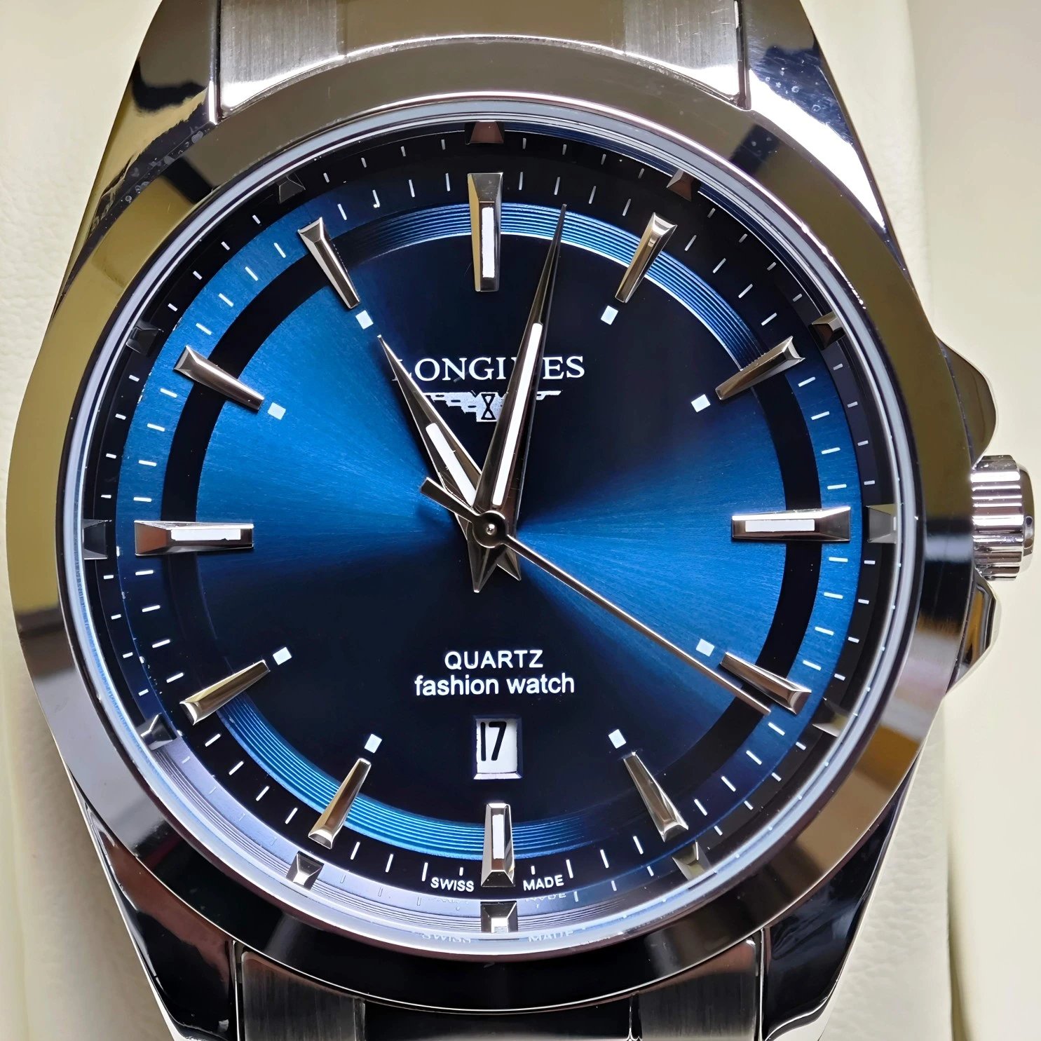 LONGINES New Conquest V.H.P. Series Imported Quartz Movement Business Men's Watch 41mm Blue Dial