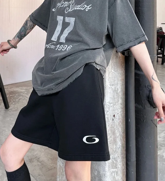BLCG/巴黎 25SS 早春篮球联名系列圆环刺绣宽松卫裤短裤