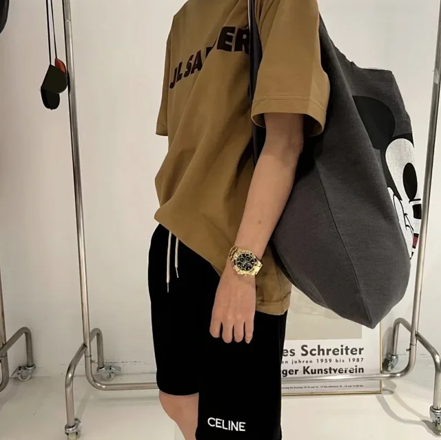 CELINE(赛琳) 24SS 经典小标字母LOGO印花纯棉运动抽绳短裤