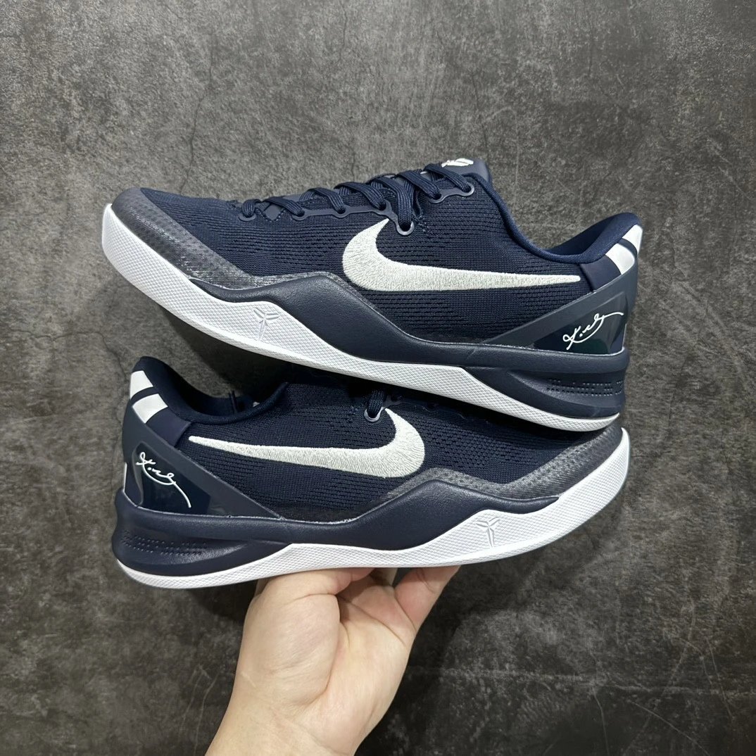 Kobe 8 White Navy Blue