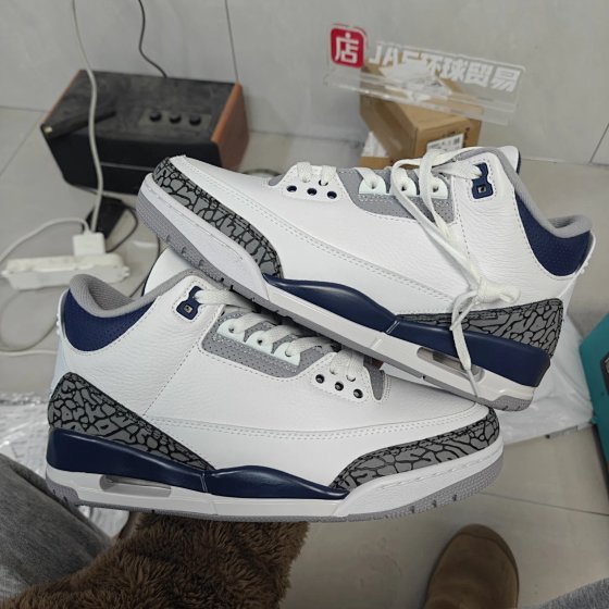 SF Express shipping! Foreign trade Y version AJ3 navy blue, full head layer+latex insole high cost-effective goods!