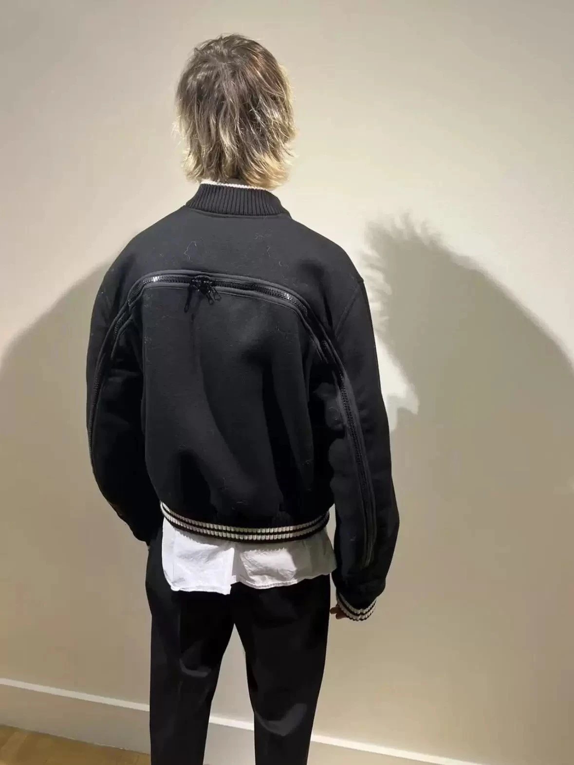 做货人ZP打板Dries Van Noten DVN 毛呢后背拉链短款夹克
