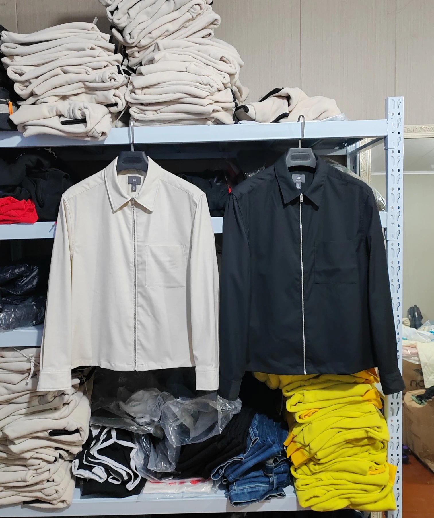 HM Barn Collar Zip Twill Shirt Jacket
