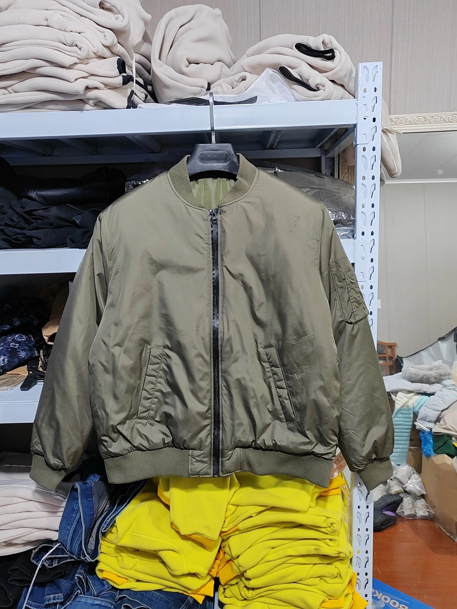 Quilted Flight Bomber Jacket Military Green