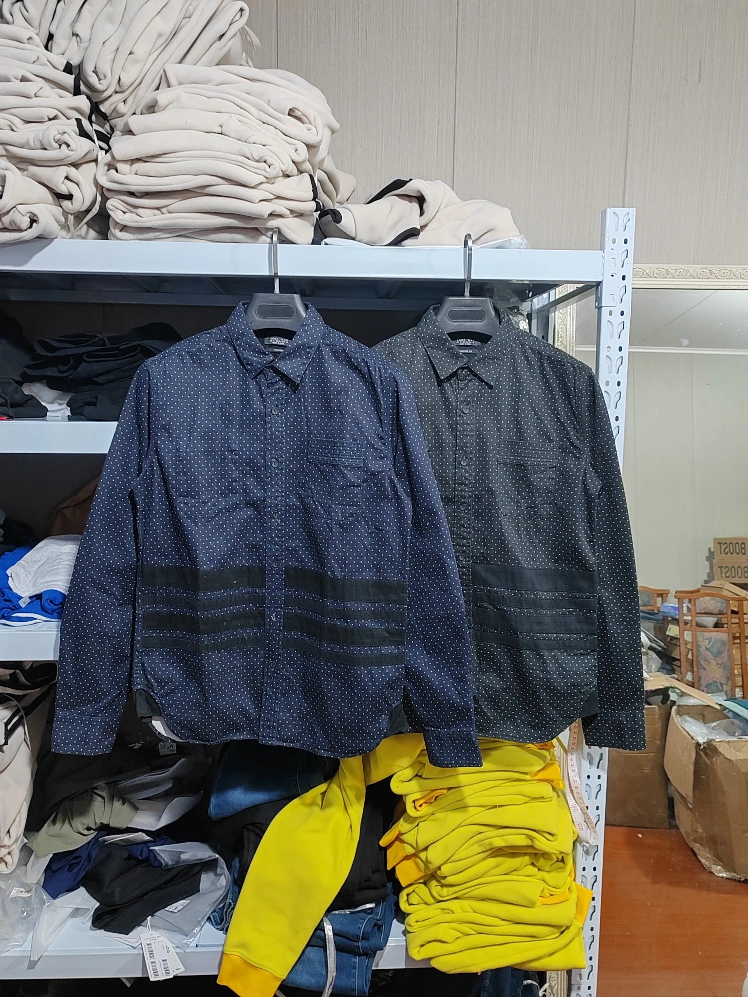 Zara Polka Dot Slim Long Sleeve Shirt
