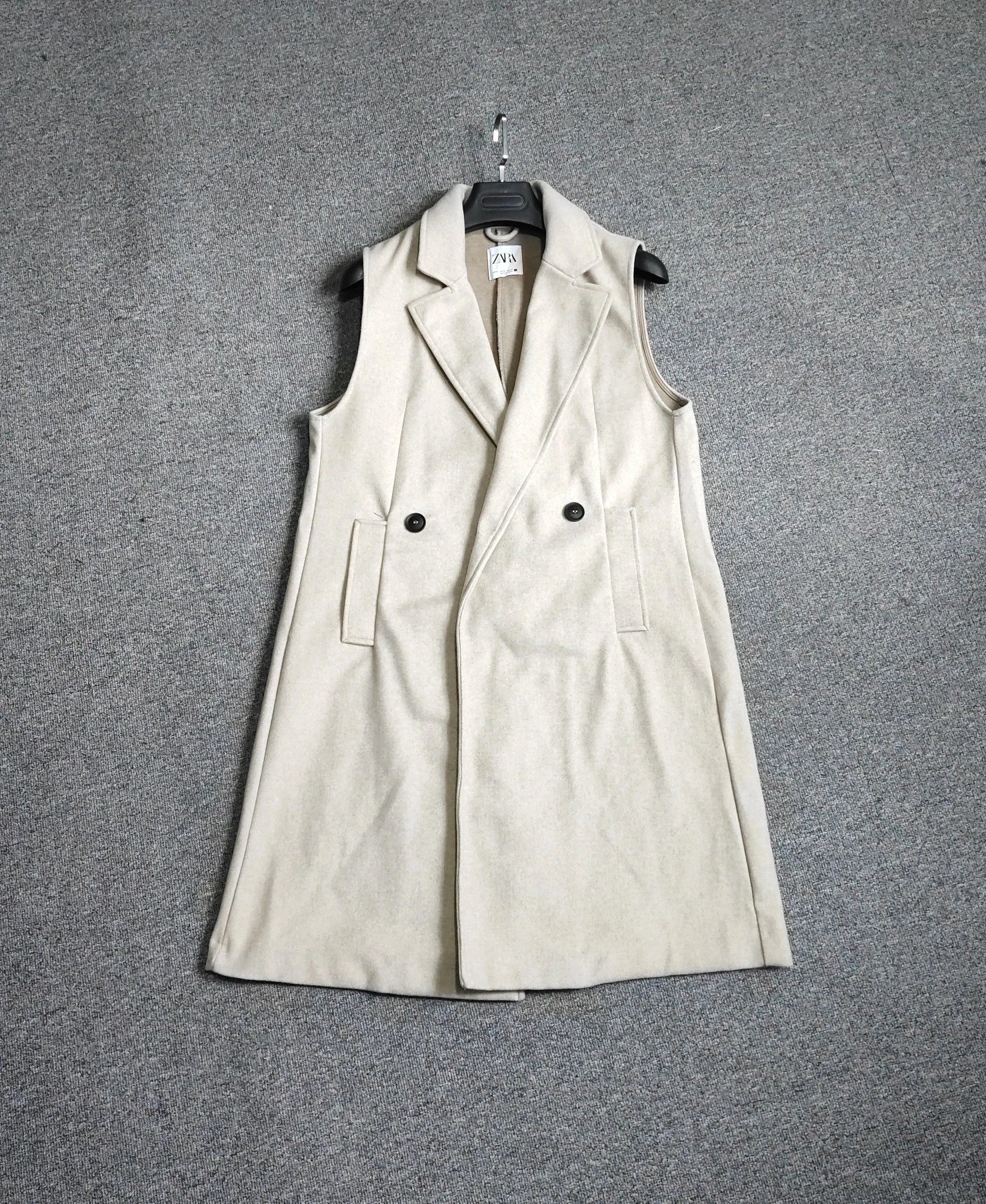Zara Solid Wool Blazer Sleeveless Vest