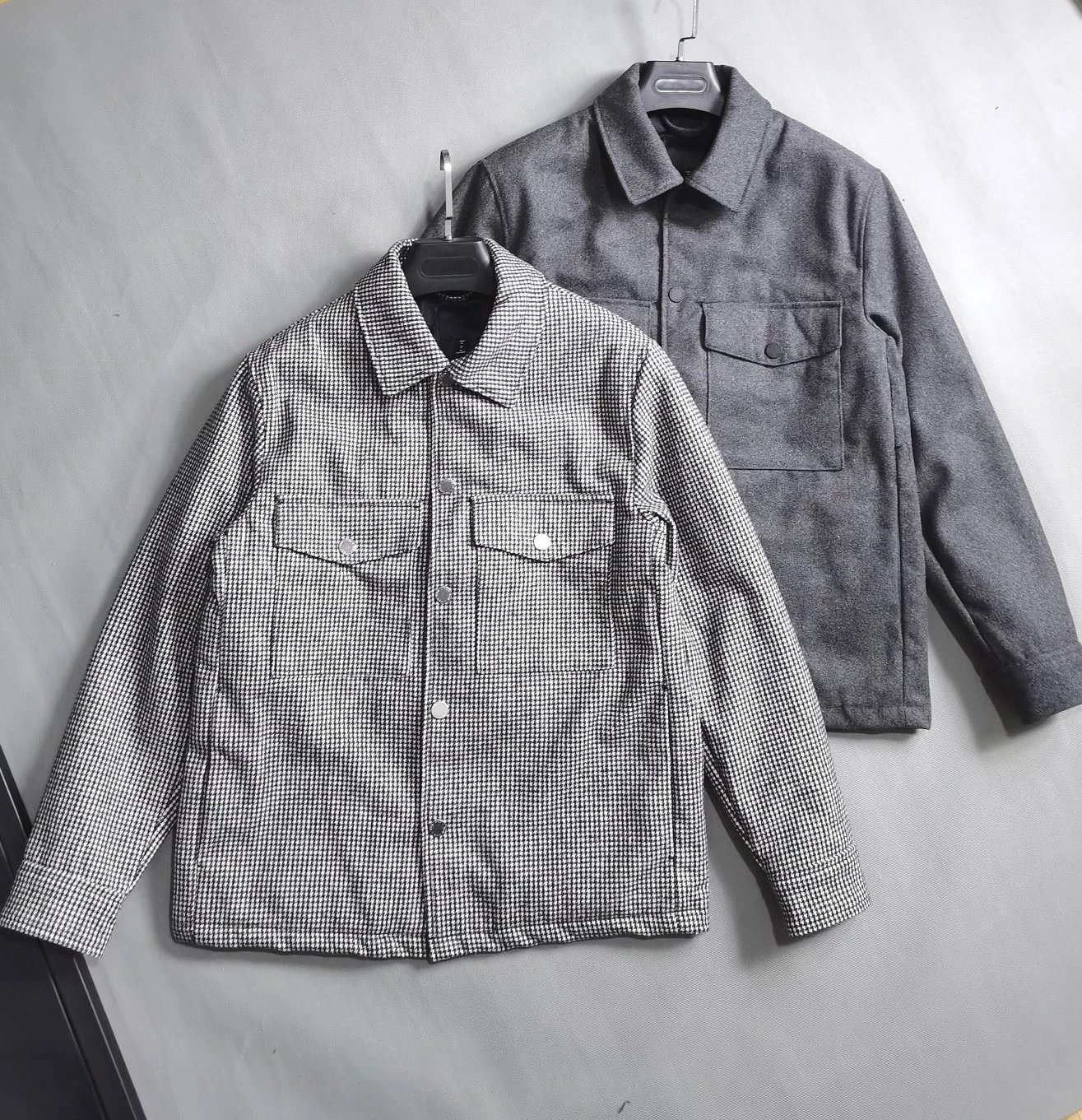 HM Houndstooth Wool Blend Quilted Collar Jacket