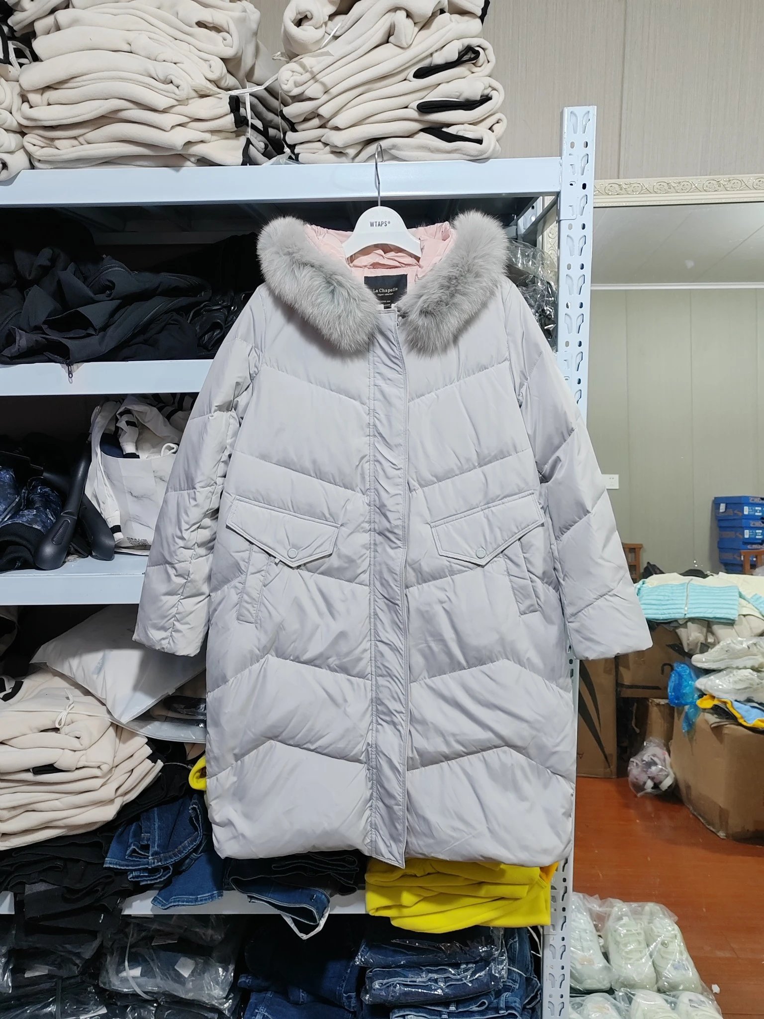Polar Fox Fur Hooded Down Jacket
