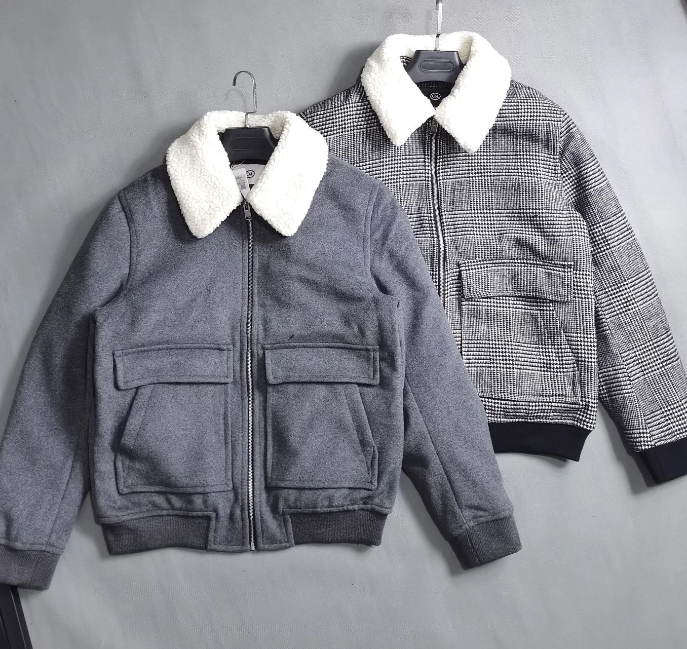 CA Winter Wool Blend Detachable Fur Collar Jacket