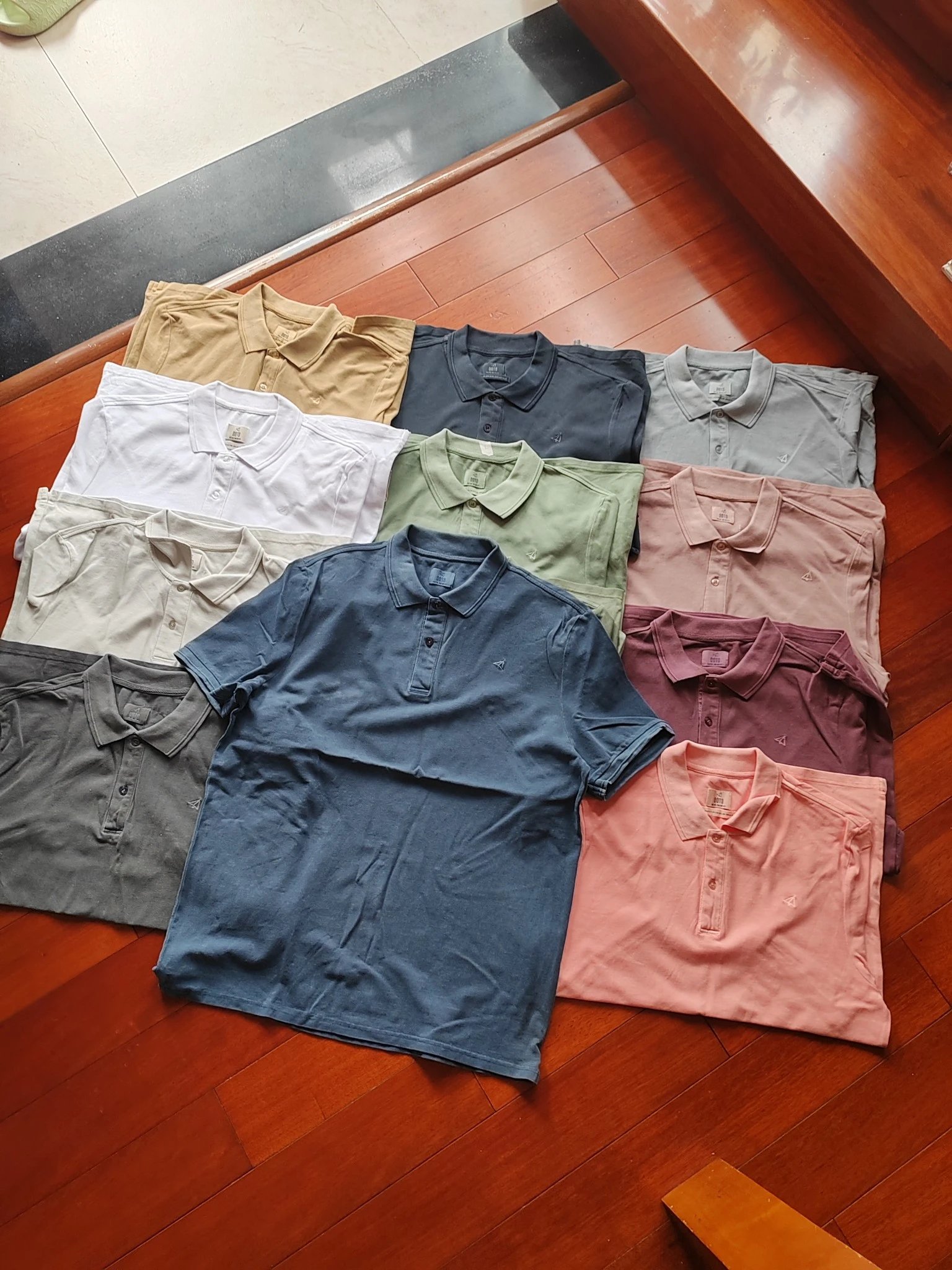 Export Original Men's Summer Mesh Pique Pure Cotton Embroidered POLO