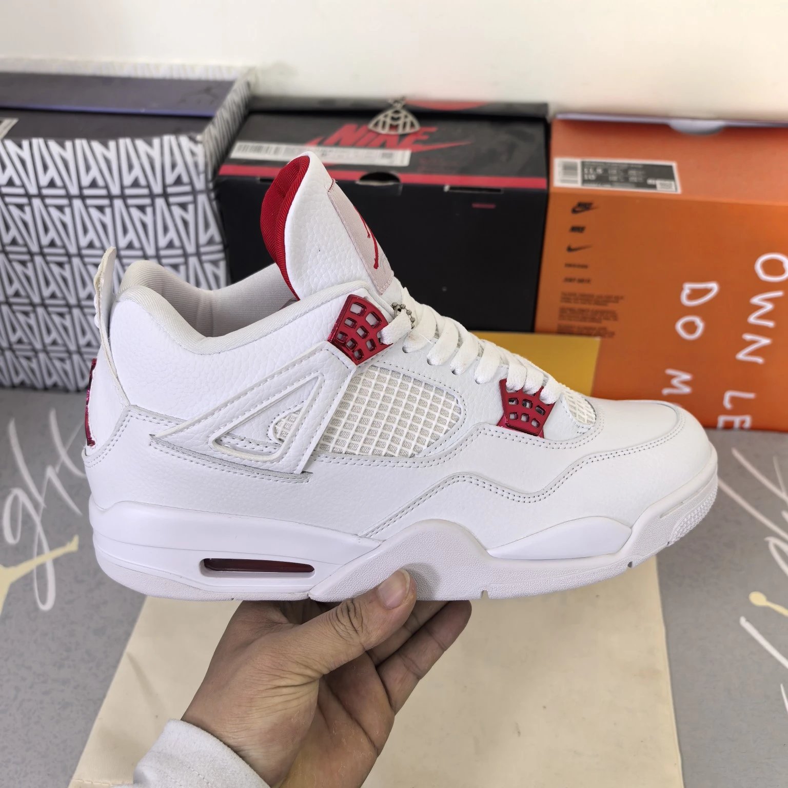 white and red