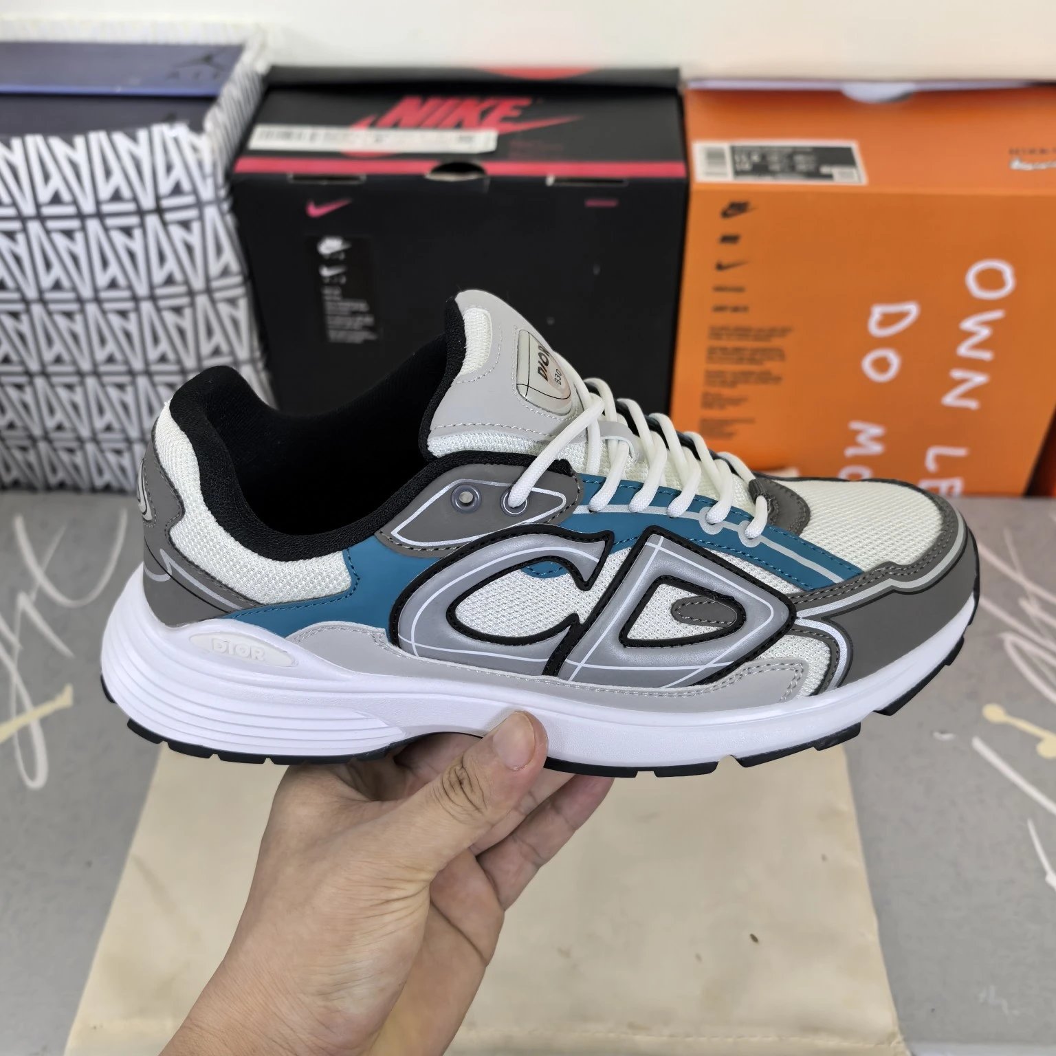 White Gray Blue