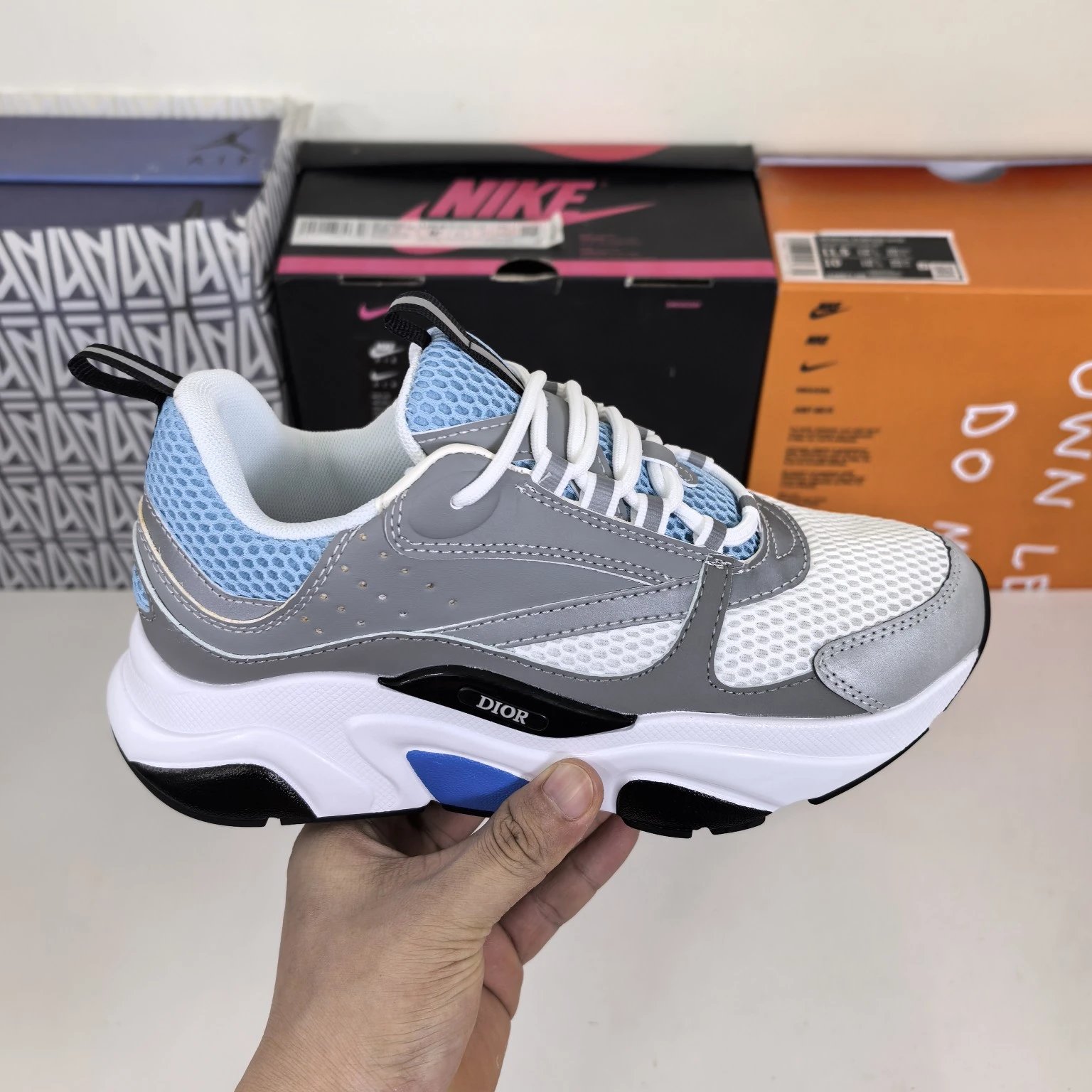 White Grey Blue