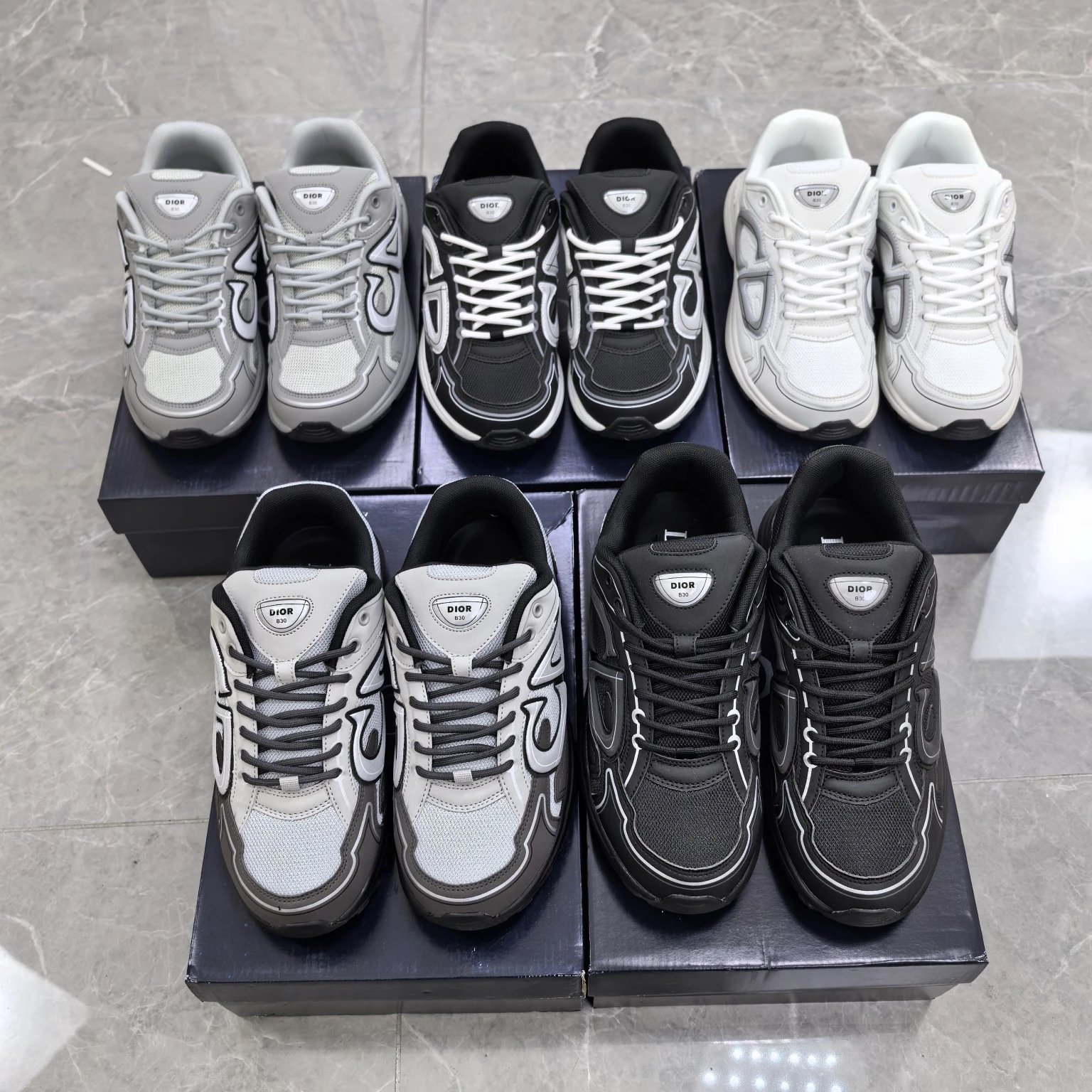 广东大厂出品Dior B30 迪奥网眼织物低帮运动休闲鞋