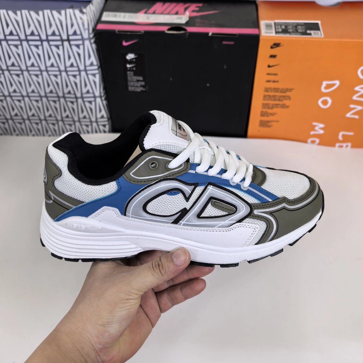 White Grey Blue