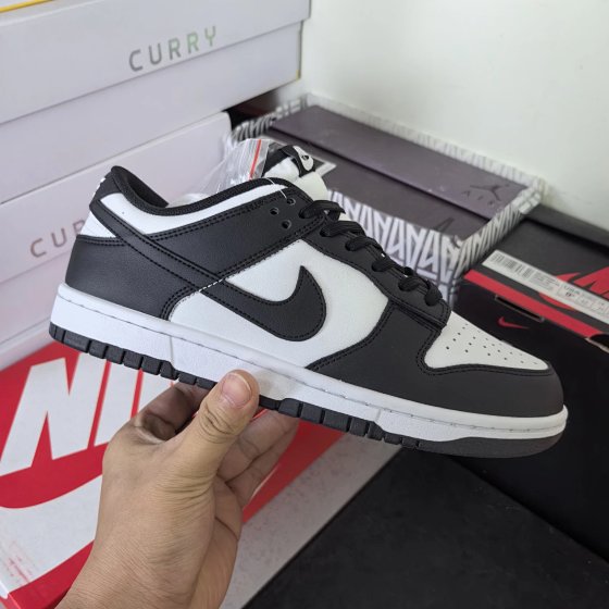 Lip Element Dunk Original Shoe Last Cardboard Development Full Head Leather Crafted Computer Car Workers' Velvet Fabric Bottom Four Thread Double Layer Laban Black and White Panda