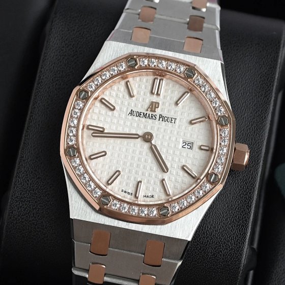 Original Factory Royal Oak Series 33mm Real Diamonds - Top Quality Ladies Quartz Watch