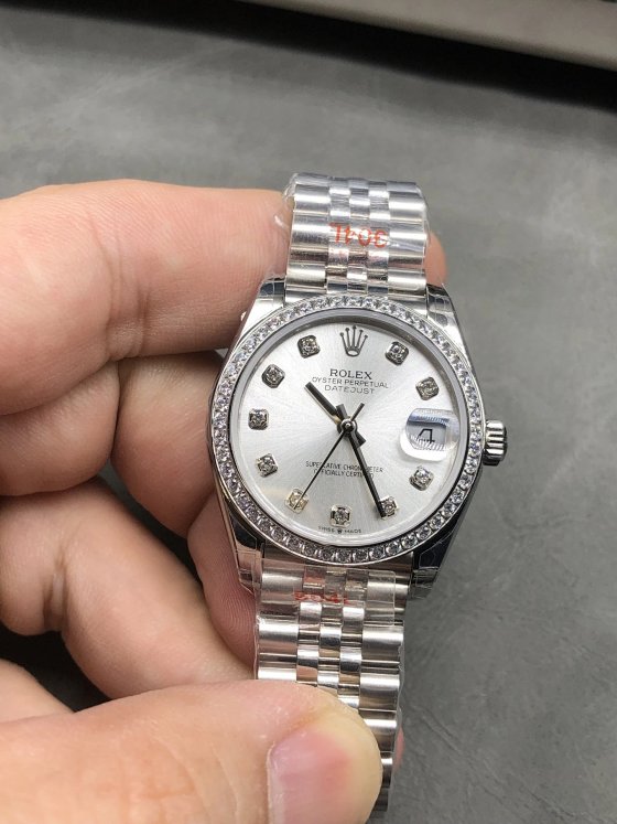 GS Rolex Datejust Women's Watch 31mm, White Steel Case with Silver Dial and Diamond Markers, Real Photos of Shipment, Ultra-Stable Caliber 2236, GS Masterpiece — Elegant and Timeless