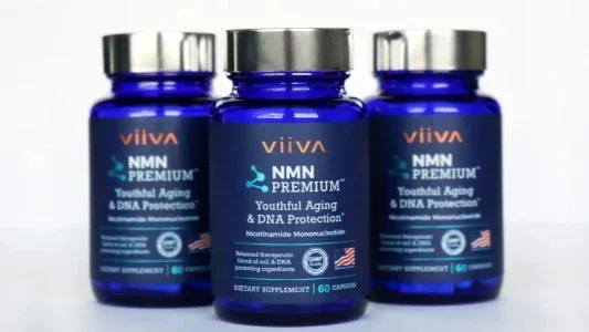 VIIVA NMN抗衰老产品尖端跨境科技产品， 富含NMN+紫檀芪双重'逆时” 配方,是补充人体NAD+ (辅酶前体的必途径