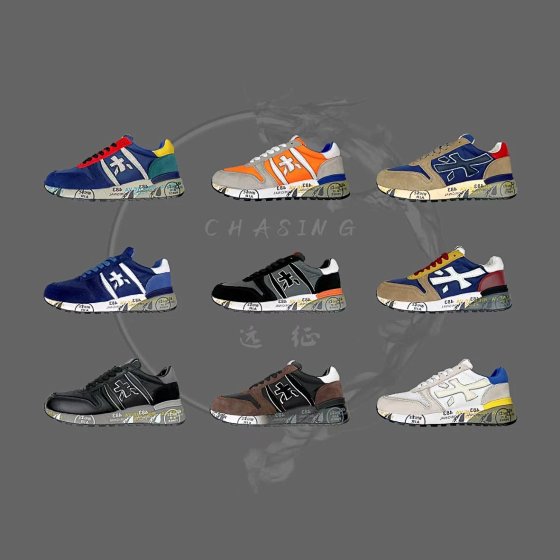 Premiata low cut versatile casual shoes, athletic shoes, breathable sneakers, board shoes